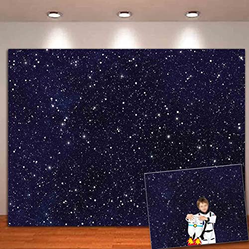 HQM 7x5FT Soft Fabric/Polyester Night Sky Star Universe Space Starry Photography Backdrops Kids Boy or Girl Birthday Party Decor Photo Background Cake Table Banner - Image 1