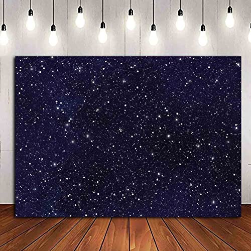HQM 7x5FT Soft Fabric/Polyester Night Sky Star Universe Space Starry Photography Backdrops Kids Boy or Girl Birthday Party Decor Photo Background Cake Table Banner - Image 2