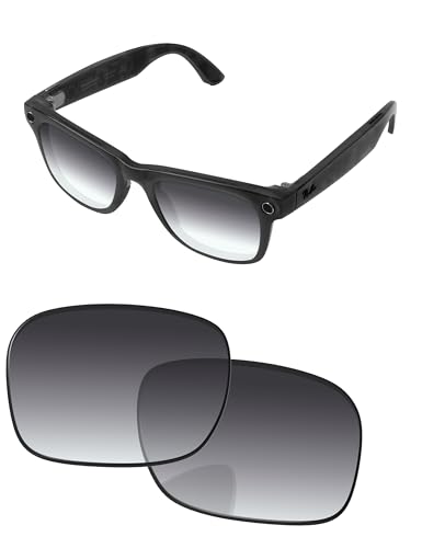 PapaViva Replacement Lenses for RayBan Meta Wayfarer RW4006 RW4012 50mm AI Glasses Gray Gradient Nonpolarized - Image 1