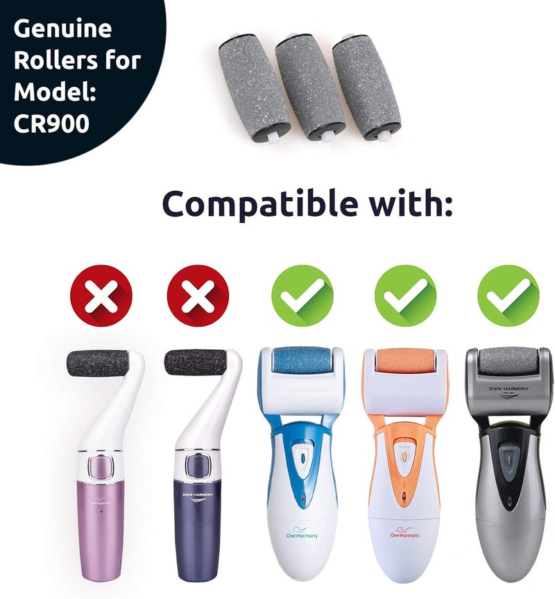 Own Harmony Extra Coarse 3 Refill Rollers by for Electric Hard Skin Callus Remover CR900: Foot Care for Healthy Feet- Best Pedicure File Tools- Refills 3 Pack Extra Course Replacement Roller for Men - Image 3