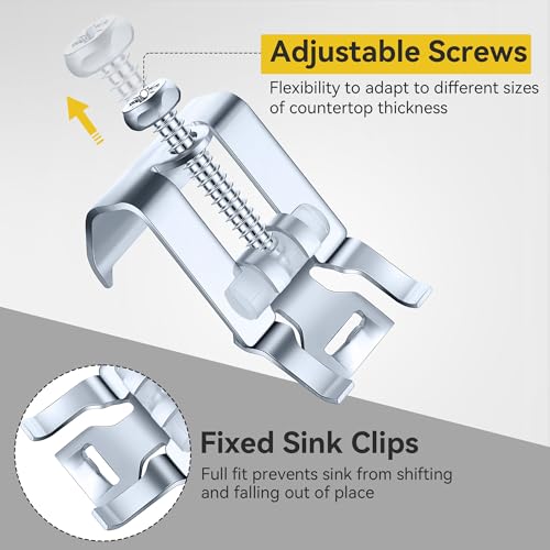 Dreyoo 12 Pack Stainless Steel Sink Clips, Undermount Sink Clips Compatible with Serene Valley Topmount Sink NSA103, Undermount Clips Easy to Install, Rust Resistant Support Hardware - Image 4