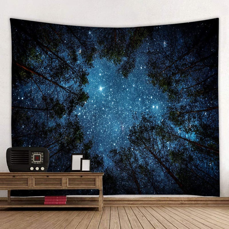 Llamazing Forest Tapestry Home Decor Landscape Tapestry Living Room Bedroom Decoration Tapestry Magic Tapestry Curtain Looking Up at The Stars 905L708W