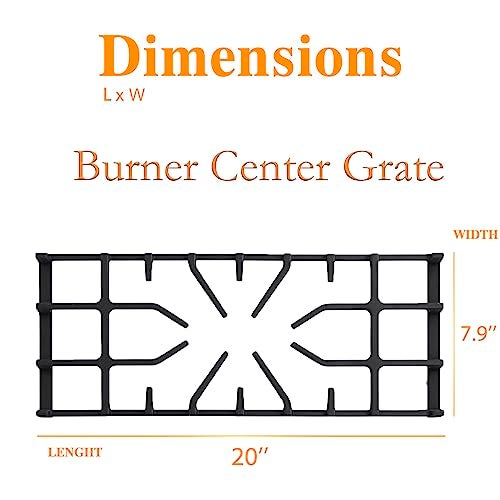 atgestore Upgraded 807412601 Grate Replacement for Frigidaire Stove Parts 20 x 7.9 IN Cast Iron Surface Burner Grate Frigidaire Gas Range Cooktop Parts Center Grate Stove Top Grate Cookware Accessories - Image 4