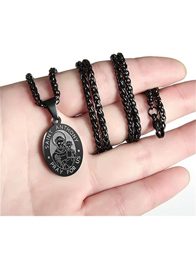 Arabest Saint St Michael/Christopher/Jude/Benedict/Joseph/Anthony Medal Necklace for Men Boys 24 In Religious gifts - Image 3