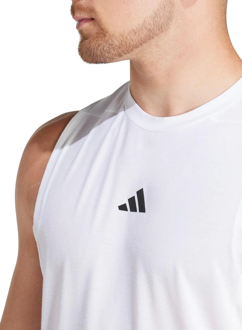 Adidas WHITE D4T Workout Tank Top for Men | Best Price UAE