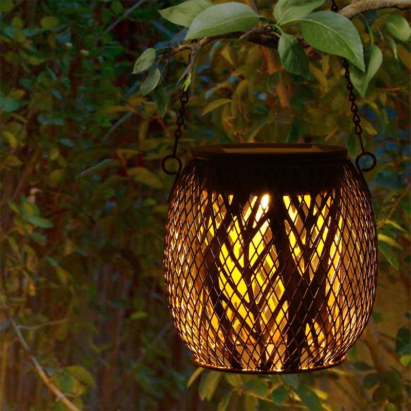 Outdoor Solar Lights 1Pcs Leaf IP65 Waterproof Rustproof 2-In-1 Design Garden Hanging Lights - Long-Lasting 8+ Hours Runtime Courtyard Solar Lights for Outdoor Garden Patio Courtyard - Image 3