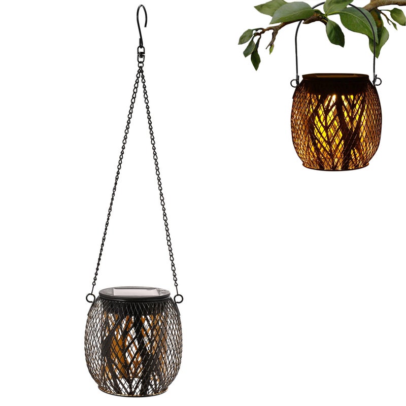 Outdoor Solar Lights 1Pcs Leaf IP65 Waterproof Rustproof 2-In-1 Design Garden Hanging Lights - Long-Lasting 8+ Hours Runtime Courtyard Solar Lights for Outdoor Garden Patio Courtyard - Image 1