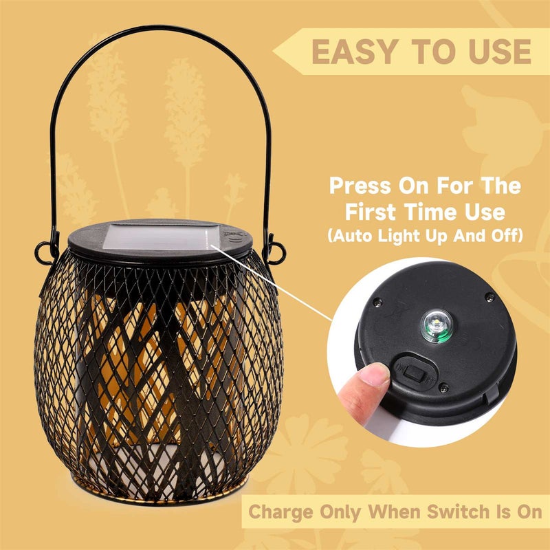 Outdoor Solar Lights 1Pcs Leaf IP65 Waterproof Rustproof 2-In-1 Design Garden Hanging Lights - Long-Lasting 8+ Hours Runtime Courtyard Solar Lights for Outdoor Garden Patio Courtyard - Image 2