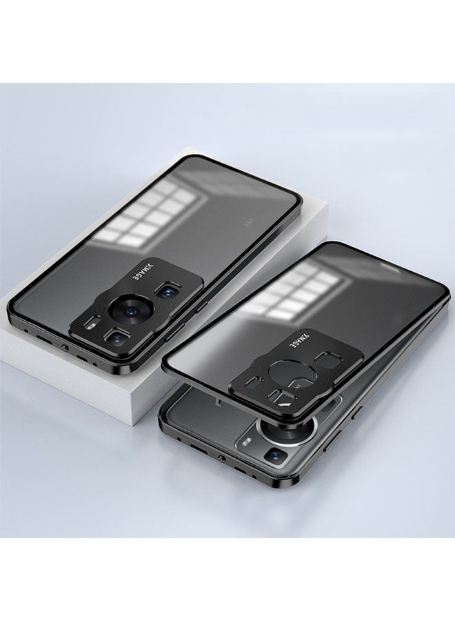 general Ultra-thin case for Huawei P60/P60 Pro, metal frame case with safety lock, magnetic and shockproof lens screen protector - Image 1