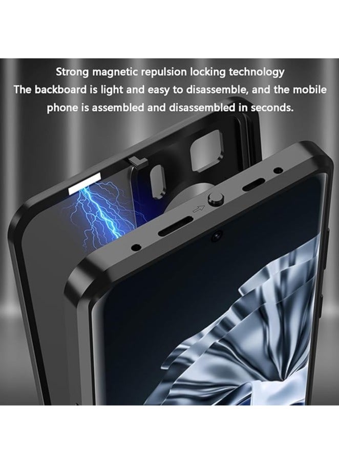 general Ultra-thin case for Huawei P60/P60 Pro, metal frame case with safety lock, magnetic and shockproof lens screen protector - Image 2