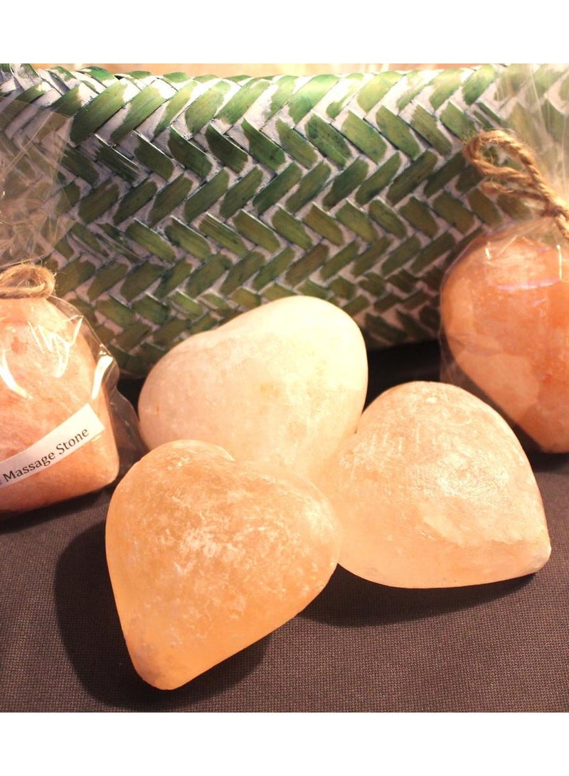 Organic Secrets Himalayan Pink Salt Massage Stone by Organic Secrets - Heart Shape, Pack of 3