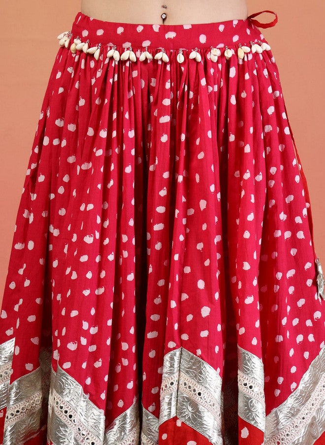 COTLAND FASHION Printed Gotta Patti Ready to Wear Lehenga With Choli - Image 3