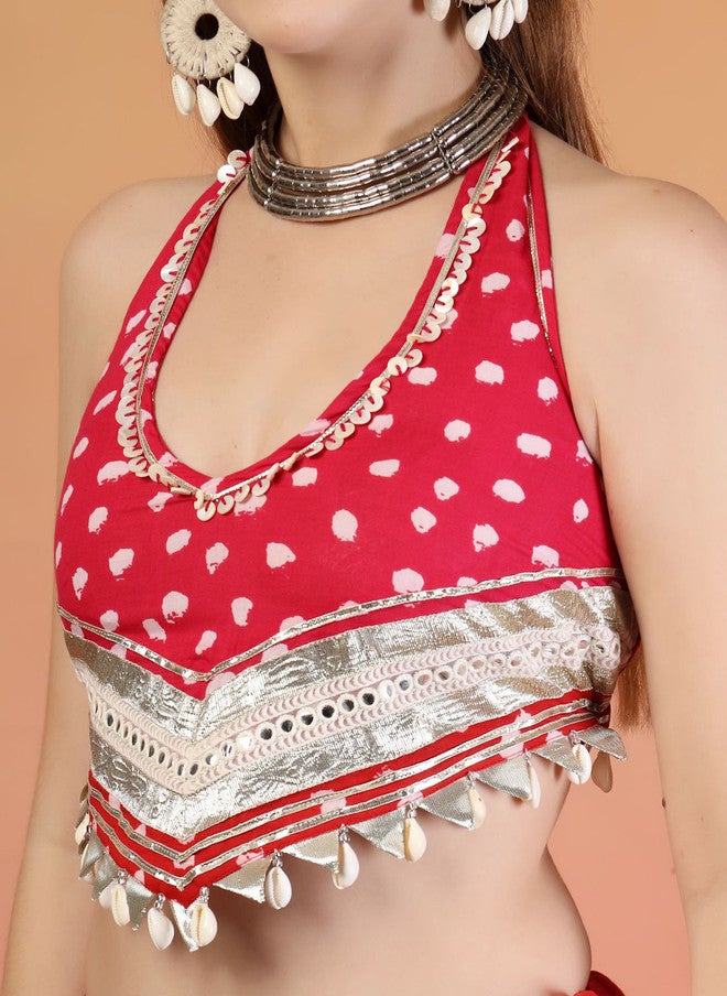 COTLAND FASHION Printed Gotta Patti Ready to Wear Lehenga With Choli - Image 2