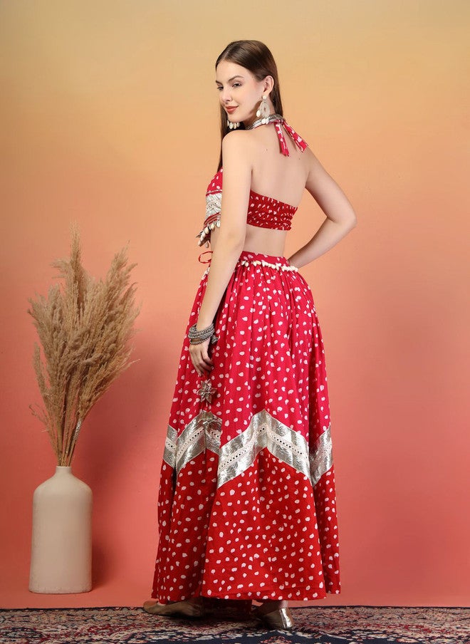 COTLAND FASHION Printed Gotta Patti Ready to Wear Lehenga With Choli - Image 5