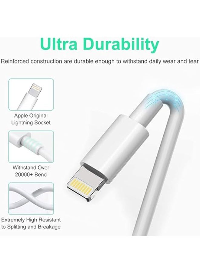 Fast Charging USB-C to Lightning Cable 1M, MFi Certified Power & Sync Cord for iPhone, iPad, AirPods – White - Image 3
