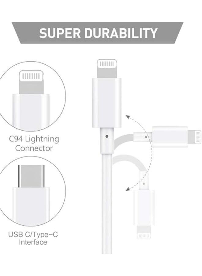 Fast Charging USB-C to Lightning Cable 1M, MFi Certified Power & Sync Cord for iPhone, iPad, AirPods – White - Image 5