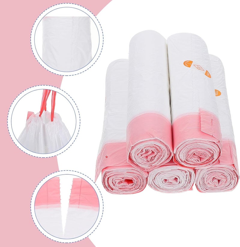 Healeved Thickened Drawstring Trash Bags 45x50 Inches 5pcs Portable Garbage Bags for Home Use with Tie Closure Kitchen and Household Sanitary Waste Liners - Image 4
