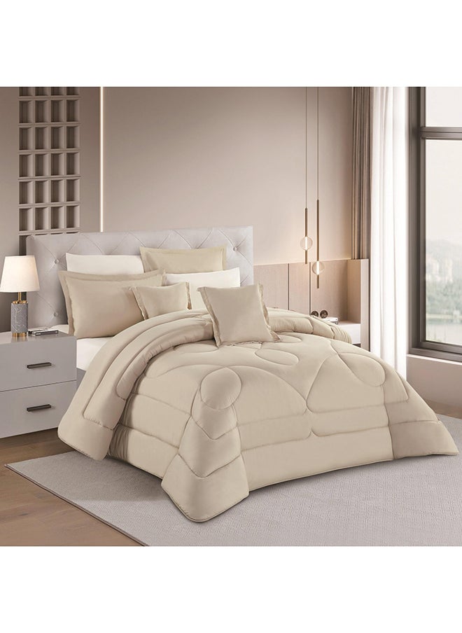 Stargold Duvet Cover Set 8 Pieces Comforter Set with Bed Skirt Quilt Cover Fitted Sheet Pillow Cover Comforter 220X240 cm King Size Mattress  - Image 1