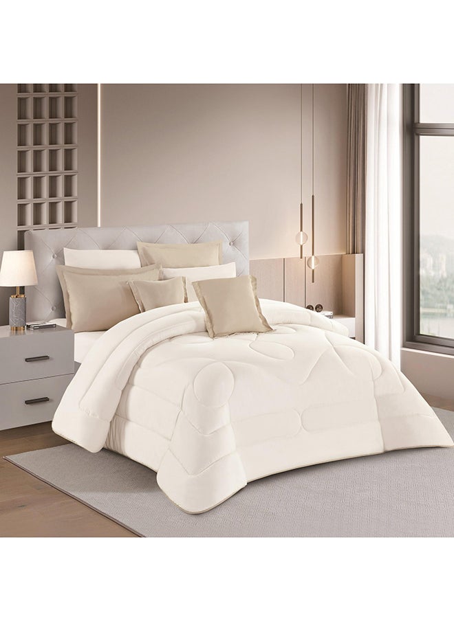 Stargold Duvet Cover Set 8 Pieces Comforter Set with Bed Skirt Quilt Cover Fitted Sheet Pillow Cover Comforter 220X240 cm King Size Mattress  - Image 2