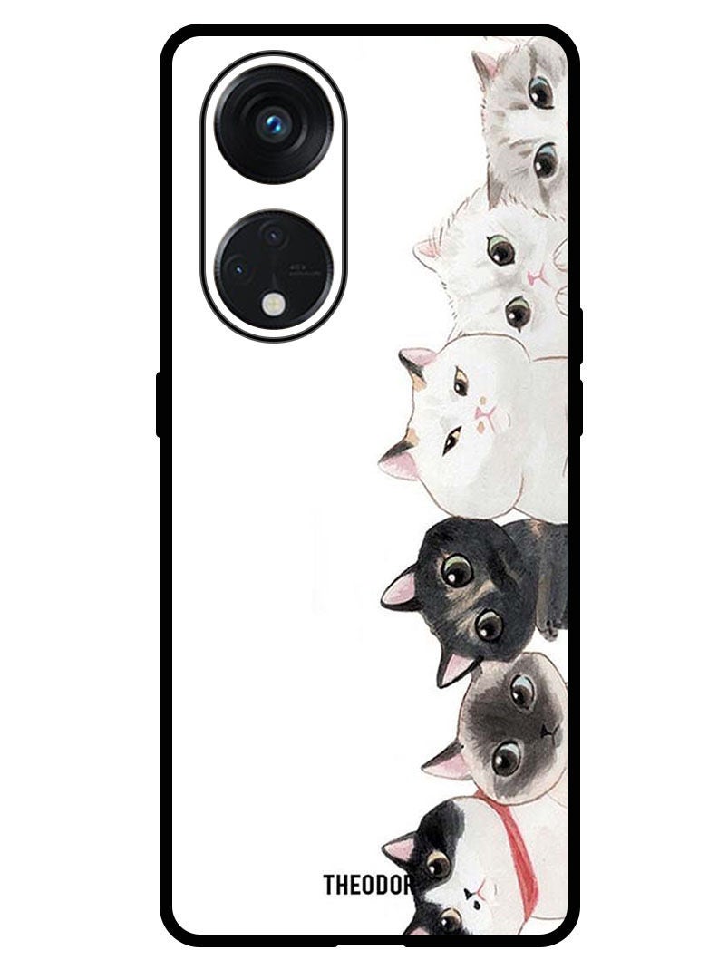 Theodor جراب واقٍ مضاد للخدش ومقاوم للصدمات لهاتف Oppo Reno 8T 5G قطط لطيفة - Image 1