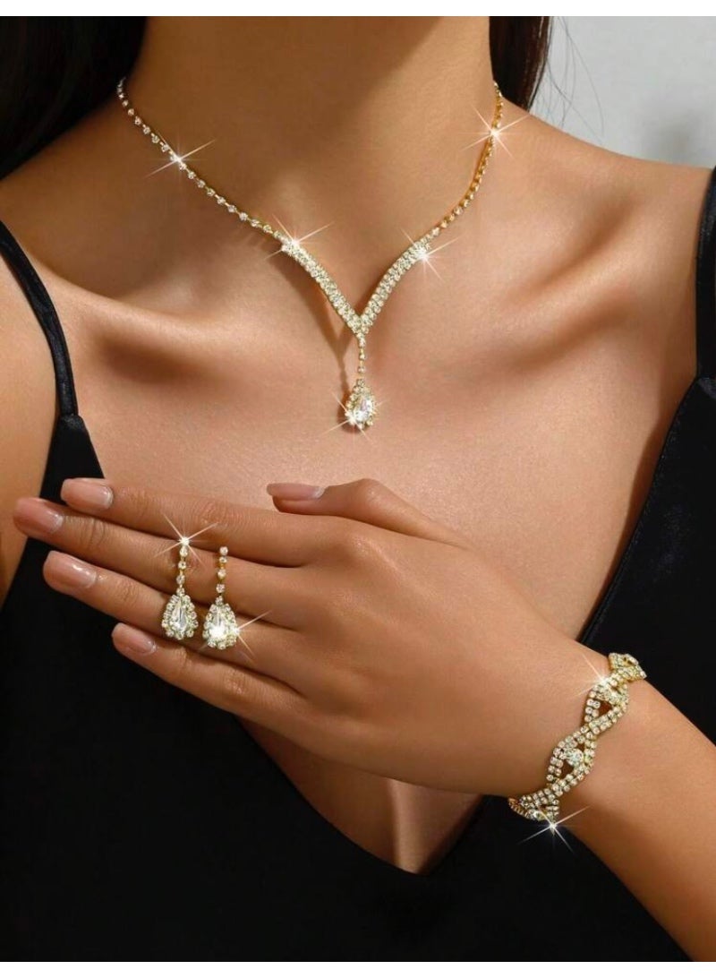 JewelryPalace Amazing Trendy Women's Zirconia Necklace And Earrings And Bracelet  Jewellery Set  - Image 1