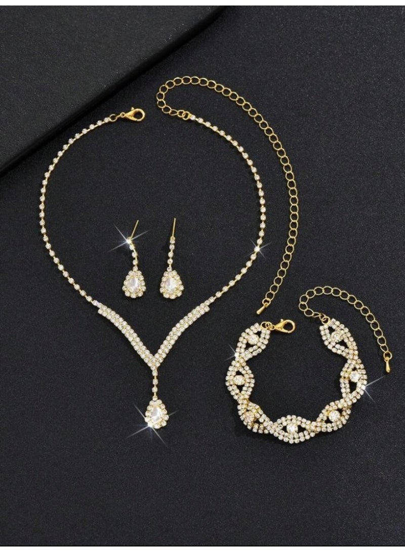 JewelryPalace Amazing Trendy Women's Zirconia Necklace And Earrings And Bracelet  Jewellery Set  - Image 3