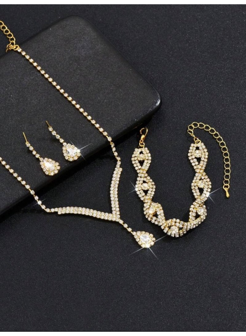 JewelryPalace Amazing Trendy Women's Zirconia Necklace And Earrings And Bracelet  Jewellery Set  - Image 4