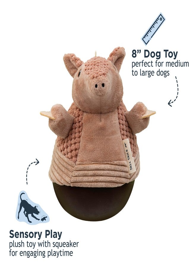 Tall Tails Interactive Wobbling Weighted Base Plush Dog Toy - Active Dog Toy That Plays Back!, Armadillo - Image 2