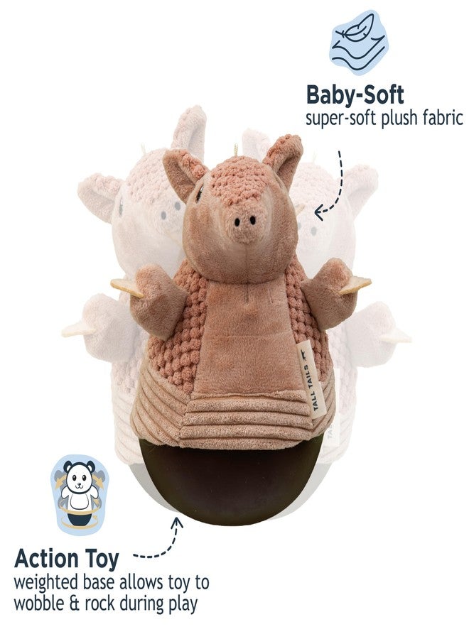 Tall Tails Interactive Wobbling Weighted Base Plush Dog Toy - Active Dog Toy That Plays Back!, Armadillo - Image 3