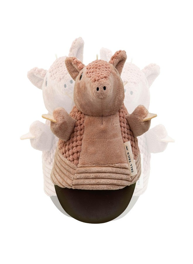 Tall Tails Interactive Wobbling Weighted Base Plush Dog Toy - Active Dog Toy That Plays Back!, Armadillo - Image 1