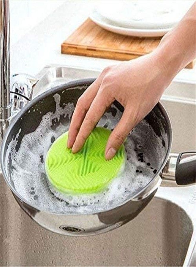 ATETO 3 PCs Antibacterial Silicone Dish Scrubber Sponge | Non Stick, Heat Resistant & Flexible Pad | Scrub Pots, Pans & Bowls, Wash Fruit & Veggies, Clean The Sink & Kitchen Countertop - Image 3