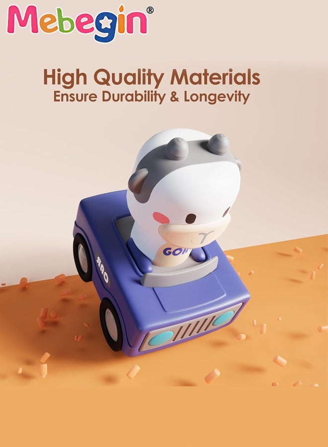 ميبيجين 4 قطع من ألعاب السيارات Press to Go، سيارات سباق حيوانات رائعة، مجموعة ألعاب سيارات للأطفال الرضع، ألعاب سيارات احتكاك للأطفال الصغار، هدية مثالية للأطفال الصغار، 9*6.5*10.5 سم - Image 5