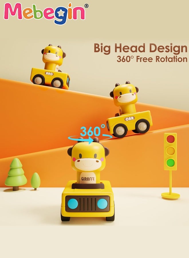 ميبيجين 4 قطع من ألعاب السيارات Press to Go، سيارات سباق حيوانات رائعة، مجموعة ألعاب سيارات للأطفال الرضع، ألعاب سيارات احتكاك للأطفال الصغار، هدية مثالية للأطفال الصغار، 9*6.5*10.5 سم - Image 4