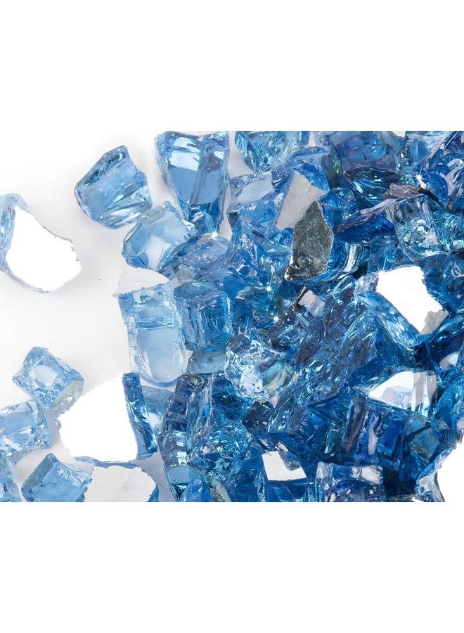 R H LIFESTYLE R H LIFESTYLE Crushed Glass/Fire Pits for Resin Art High Luster Fire Glass Used Specially for Resin Art/Geode Art Fire Pit Crafts (Light Blue with Silver 6mm, 900G) - Image 1