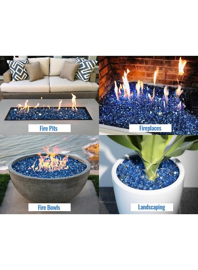 R H LIFESTYLE R H LIFESTYLE Crushed Glass/Fire Pits for Resin Art High Luster Fire Glass Used Specially for Resin Art/Geode Art Fire Pit Crafts (Light Blue with Silver 6mm, 900G) - Image 3