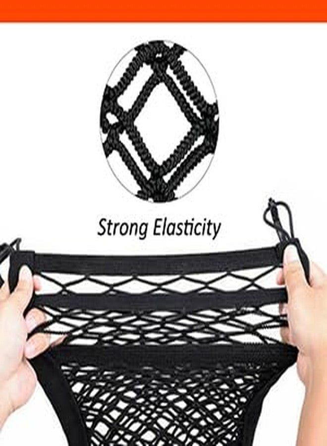Cannonfish 3-Layer Car Mesh Organizer, Seat Back Net Bag, Barrier of Backseat Pet Kids, Cargo Tissue Purse Holder, Driver Storage Netting Pouch（Upgrade Stretch Length） - Image 4