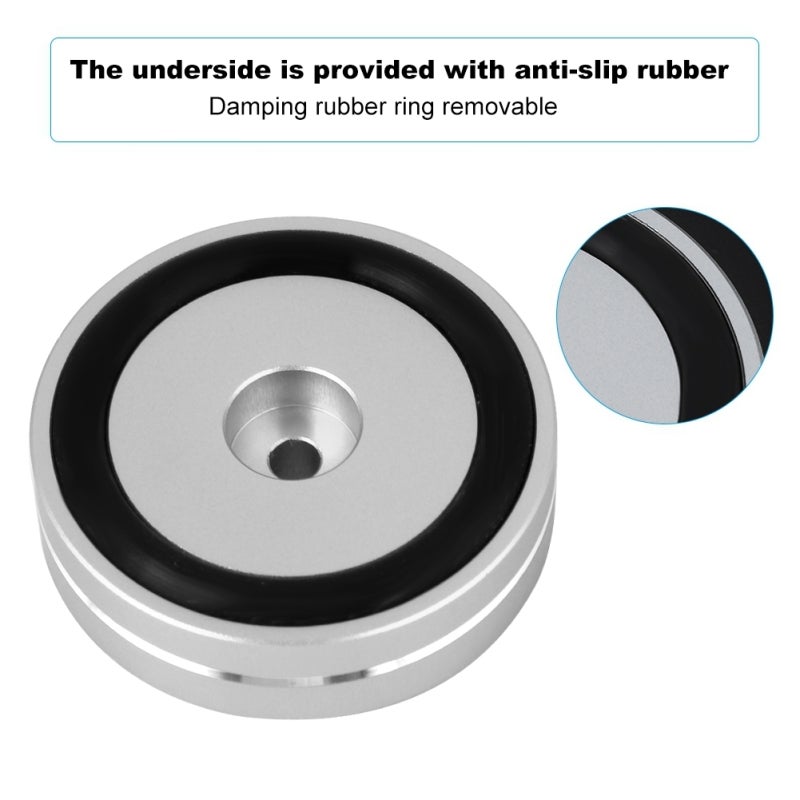 Speaker Feet Silver Aluminum Alloy - Durable Gold-plated Surface With Detachable Damping Ring, Shock Absorber Anti-slip Rubber for HIFI Audio Amplifier - Image 5