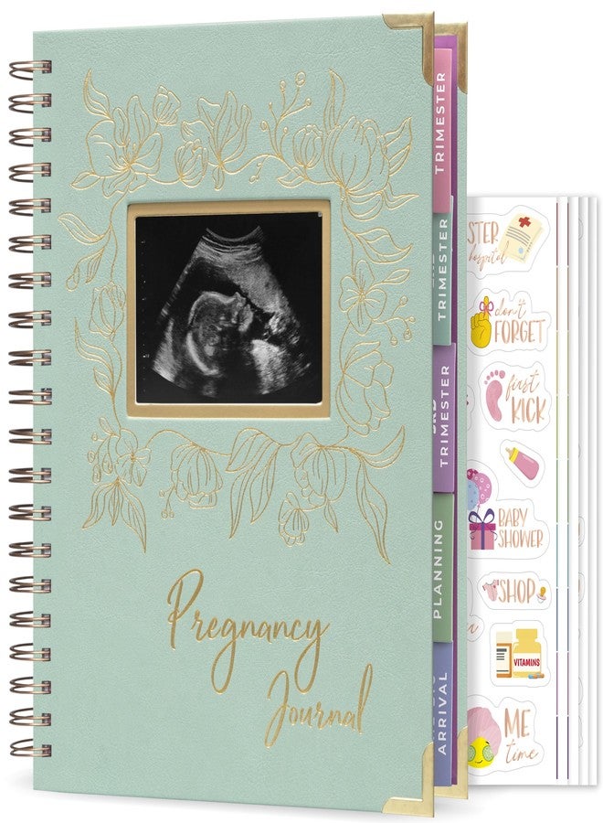 Clever Fox Pregnancy Journal & Memory Book - Pregnancy Planner & Notebook for Expecting Moms - Baby Keepsake, First Time Moms Gift (Mint Cream, 9" x 10.5" SonoFrame Edition) - Image 1