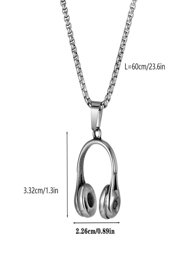 SHAHEEBA Stainless Steel Headphone Pendant Necklace for Men and Boys | Music Lover Jewelry | Stylish Hip-Hop Streetwear Chain - Image 4
