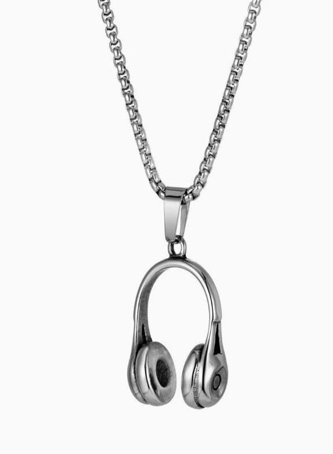 SHAHEEBA Stainless Steel Headphone Pendant Necklace for Men and Boys | Music Lover Jewelry | Stylish Hip-Hop Streetwear Chain - Image 1