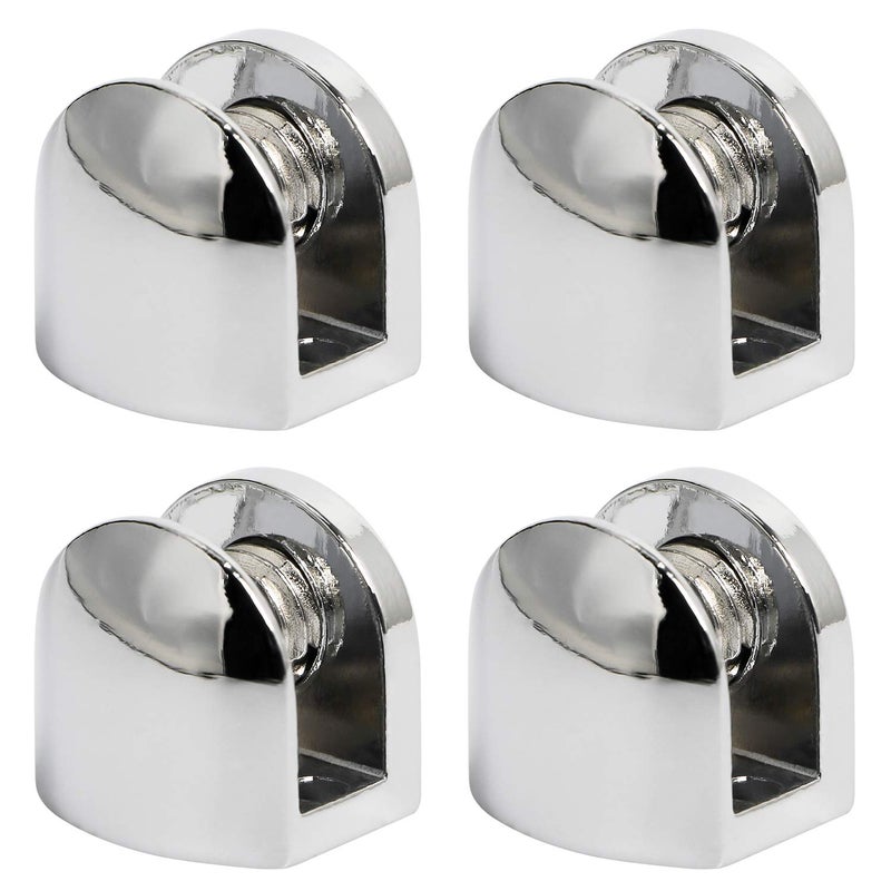 Aopin Glass Shelf Bracket Adjustable Glass Clips Glass Clamp Brackets Polished Finish Zinc Alloy for 58 mm 01903 inch Thickness WoodenAcrylicGlass Shelf Silver 4 PCS