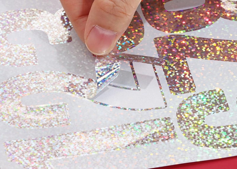 ONLYKXY 6sheet 0-9 Vinyl Glitter Mailbox Number Sticker Waterproof 3in Space Decal Organizing Labble Tag for Window Door Car Sign Storage Package Box Bin Can Home Business Yard Address (Silver) - Image 3