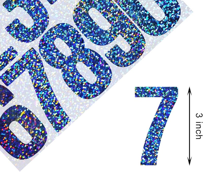 ONLYKXY 6sheet 0-9 Vinyl Glitter Mailbox Number Sticker Waterproof 3in Space Decal Organizing Labble Tag for Window Door Car Sign Storage Package Box Bin Can Home Business Yard Address (Silver) - Image 2
