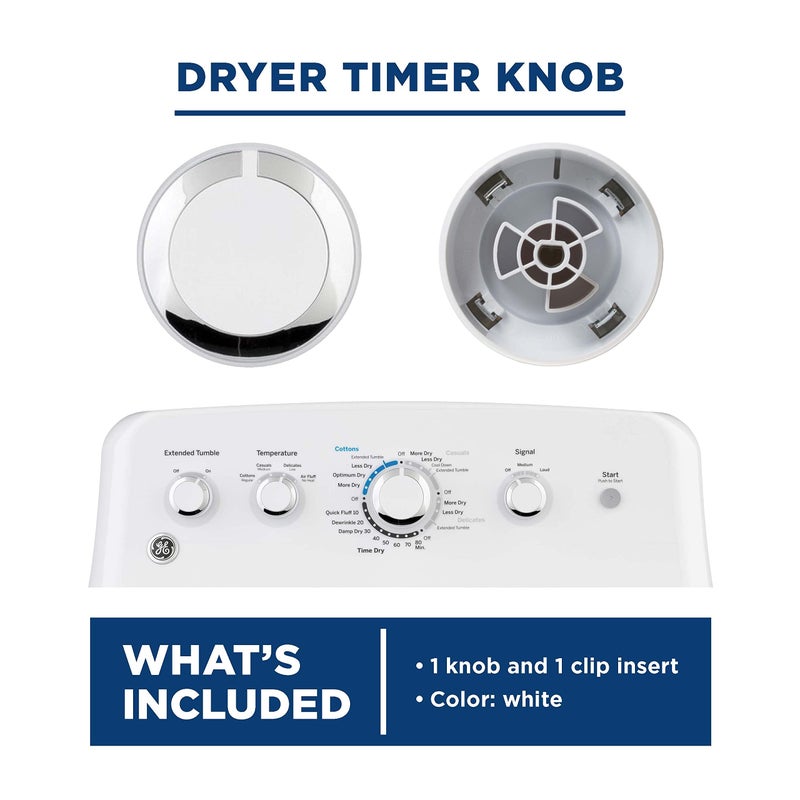GE Dryer Timer Knob, White, WE01X24552 - Image 2
