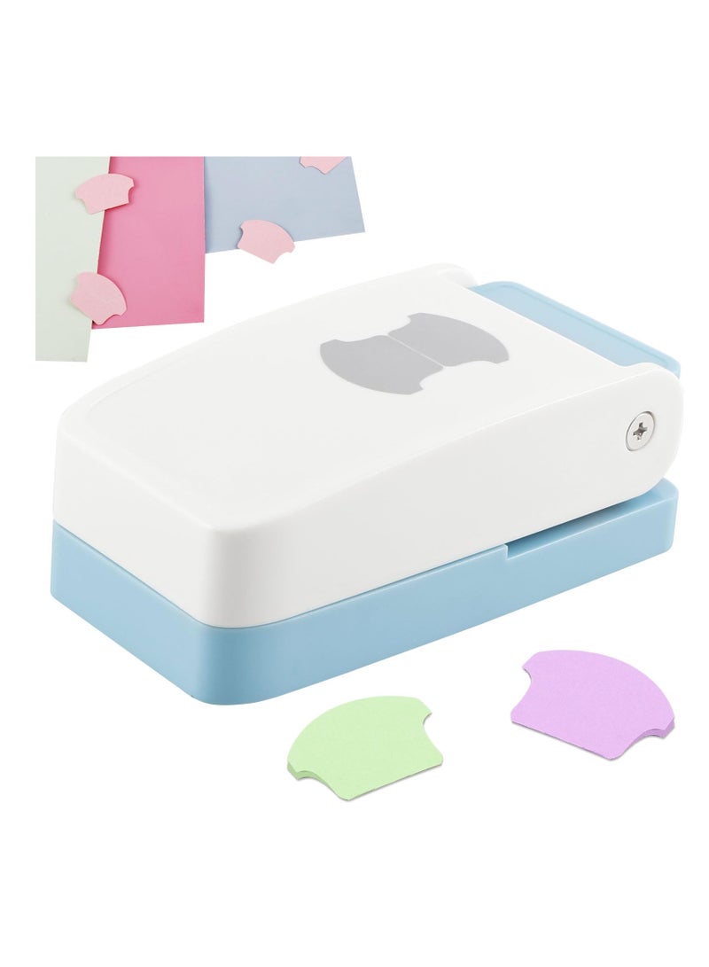 Excefore Tab Punch, Portable Tab Paper Punch, DIY Index Tabs Puncher, Loose Leaf Separator Tab Craft Punch, Multifunctional Tag Puncher for Scrapbooking Cards, Classification File, Blue - Image 1