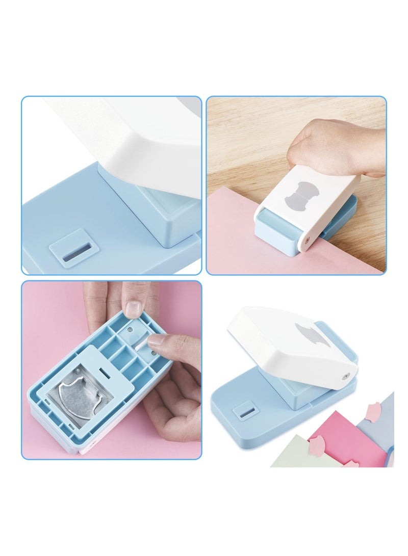 Excefore Tab Punch, Portable Tab Paper Punch, DIY Index Tabs Puncher, Loose Leaf Separator Tab Craft Punch, Multifunctional Tag Puncher for Scrapbooking Cards, Classification File, Blue - Image 4