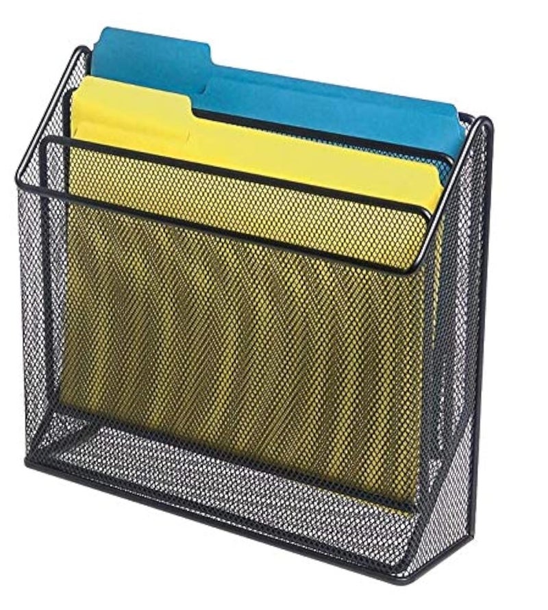 1InTheOffice 3 Tiers File Folder Organizer Desk Sorter Black Mesh