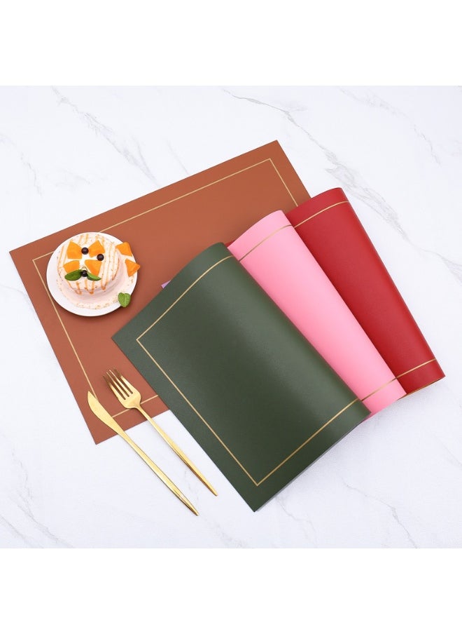 NIBEMINENT 2pcs Leather Insulated Placemat Western Placemat  - Image 4