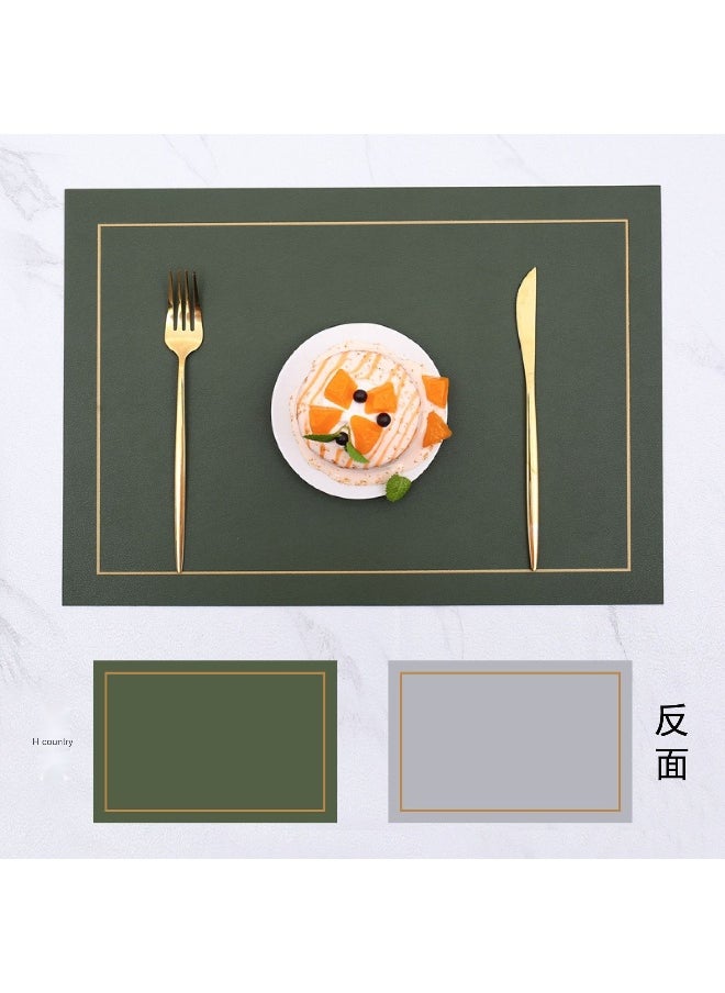 NIBEMINENT 2pcs Leather Insulated Placemat Western Placemat  - Image 1