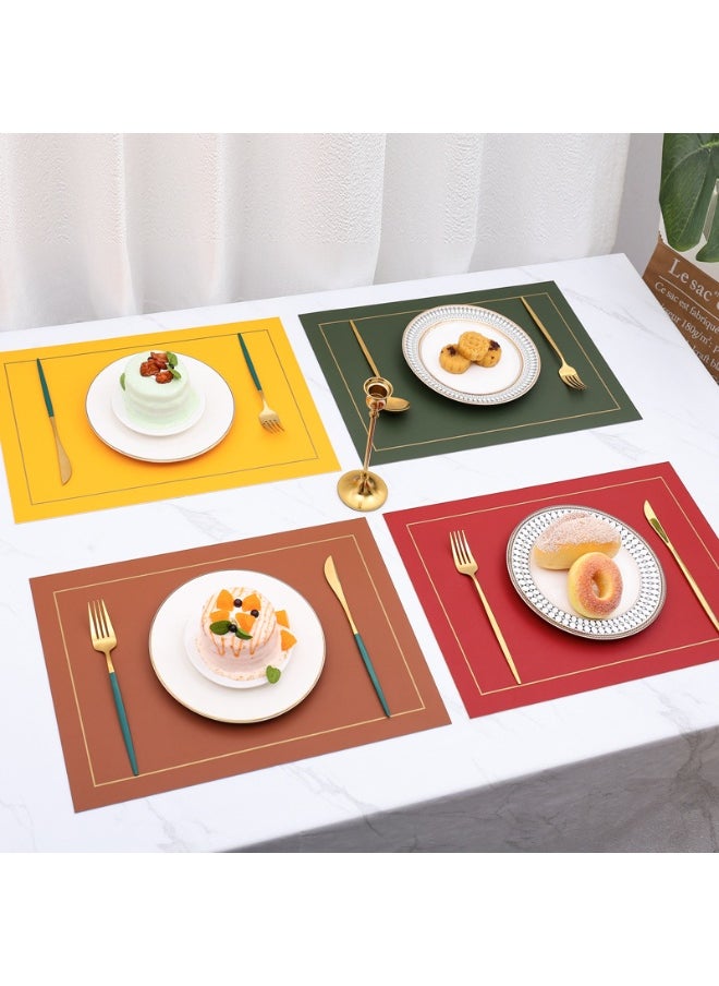 NIBEMINENT 2pcs Leather Insulated Placemat Western Placemat  - Image 2
